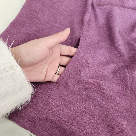 LOGO Lounge Lori Goldstein Open Front Waterfall Cardigan Jacket Size M Purple - Picture 11 of 12